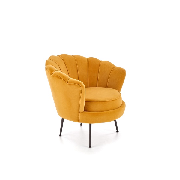 Fotel AMORINITO 2 wypoczynkowy musztardowy/ czarny - Halmar