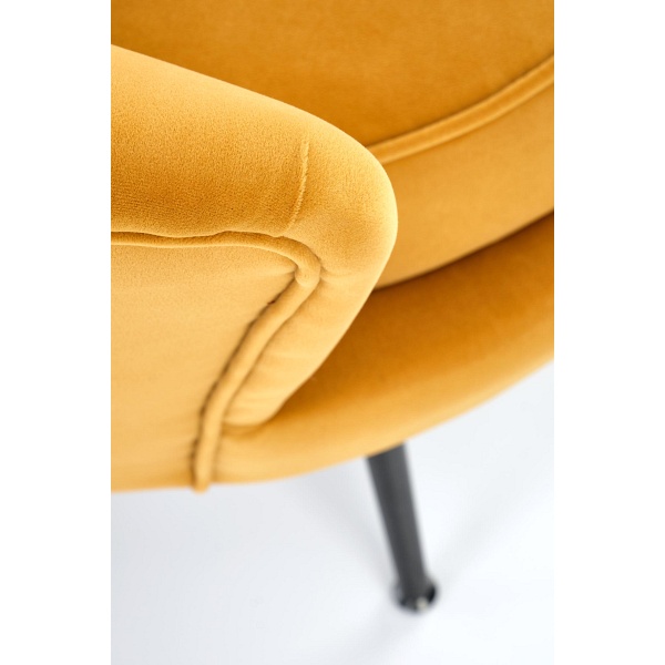 Fotel AMORINITO 2 wypoczynkowy musztardowy/ czarny - Halmar