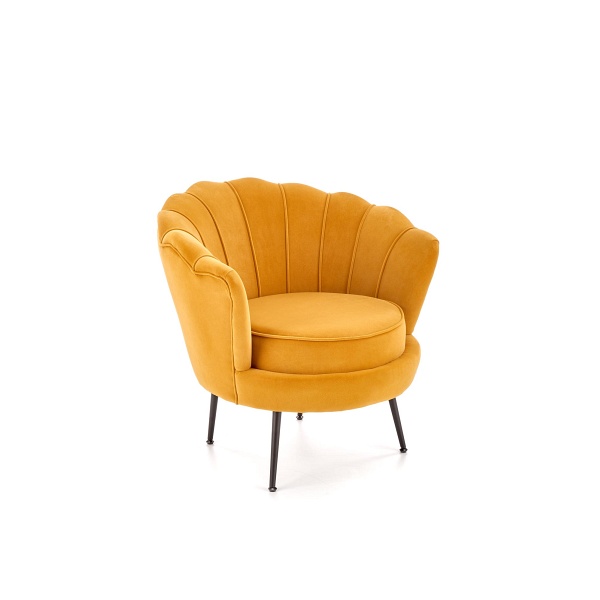 Fotel AMORINITO 2 wypoczynkowy musztardowy/ czarny - Halmar