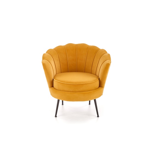 Fotel AMORINITO 2 wypoczynkowy musztardowy/ czarny - Halmar