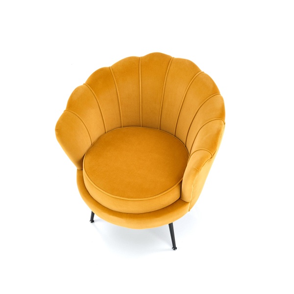 Fotel AMORINITO 2 wypoczynkowy musztardowy/ czarny - Halmar