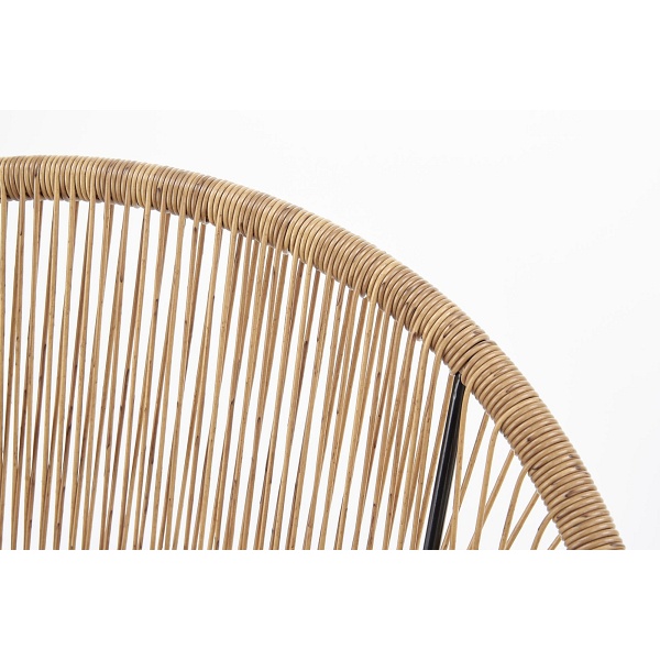 Fotel BARI rattanowy syntetyczny / czarny - Halmar