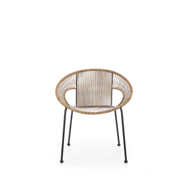 Fotel BARI rattanowy syntetyczny / czarny - Halmar