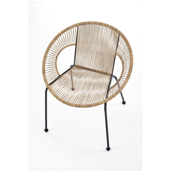 Fotel BARI rattanowy syntetyczny / czarny - Halmar