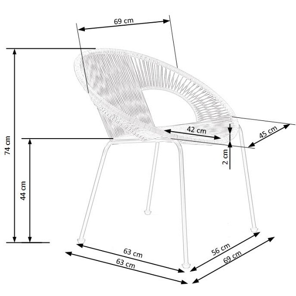 Fotel BARI rattanowy syntetyczny / czarny - Halmar