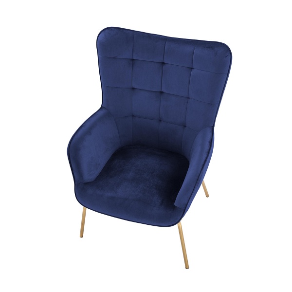 Fotel CASTEL 2 wypoczynkowy złoty / granantowy - Halmar