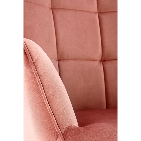 Fotel CASTEL 2 wypoczynkowy złoty / jasny różowy - Halmar