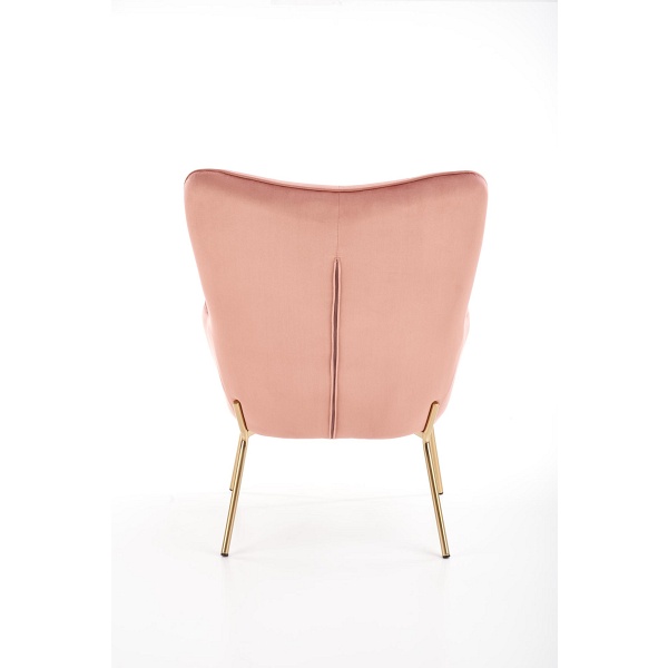 Fotel CASTEL 2 wypoczynkowy złoty / jasny różowy - Halmar