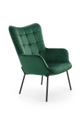 Fotel CASTEL wypoczynkowy czarny / ciemny zielony - Halmar