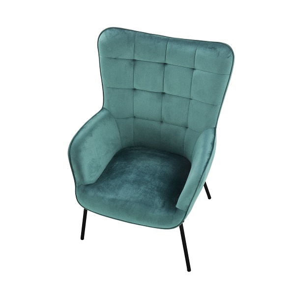 Fotel CASTEL wypoczynkowy czarny / ciemny zielony - Halmar