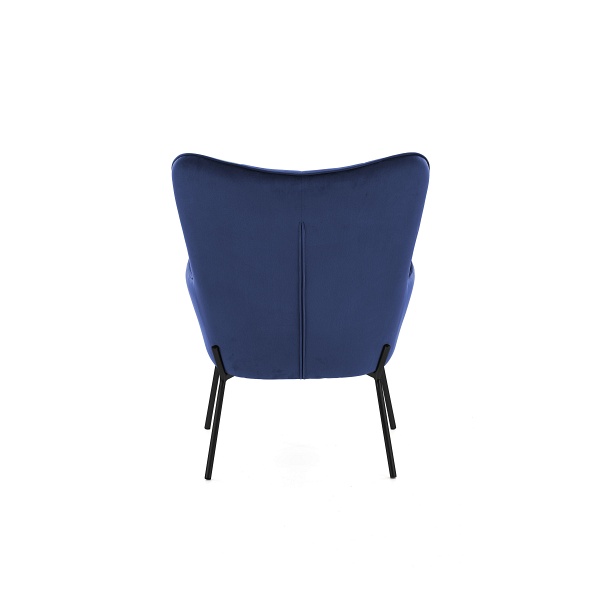Fotel CASTEL wypoczynkowy czarny / granatowy - Halmar
