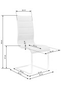 Krzesło K104 biały/biały ekoskóra - Halmar