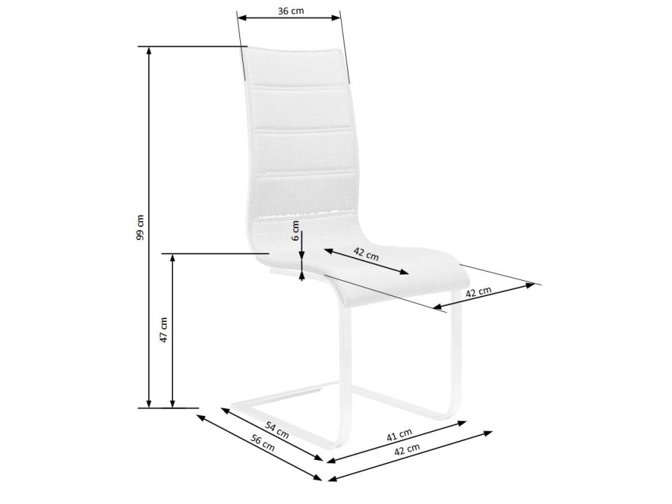 Krzesło K104 biały/biały ekoskóra - Halmar