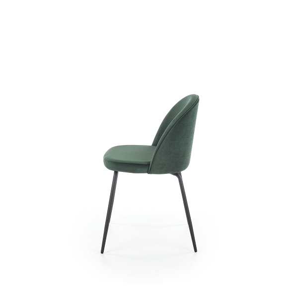 Krzesło K314 nogi - czarne, tapicerka - c. zielony - Halmar