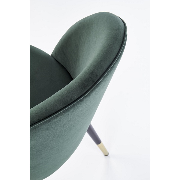 Krzesło K315 nogi - czarny / złoty, tapicerka - c. zielony - Halmar