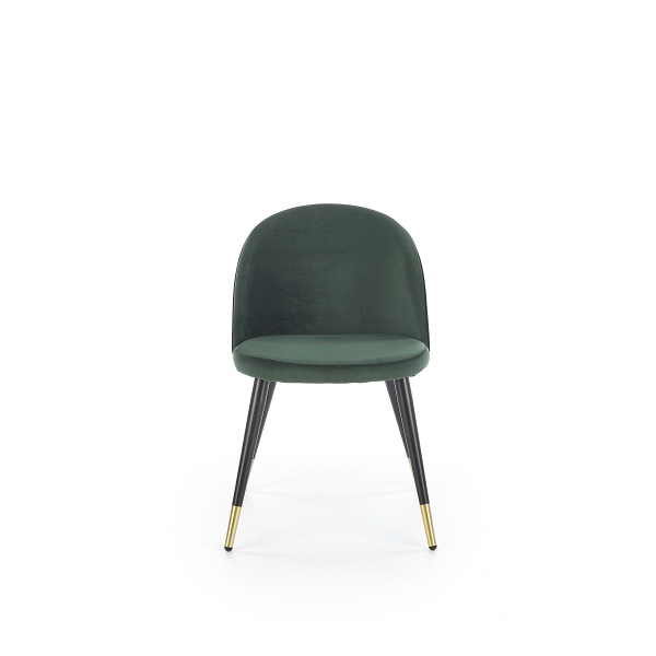 Krzesło K315 nogi - czarny / złoty, tapicerka - c. zielony - Halmar