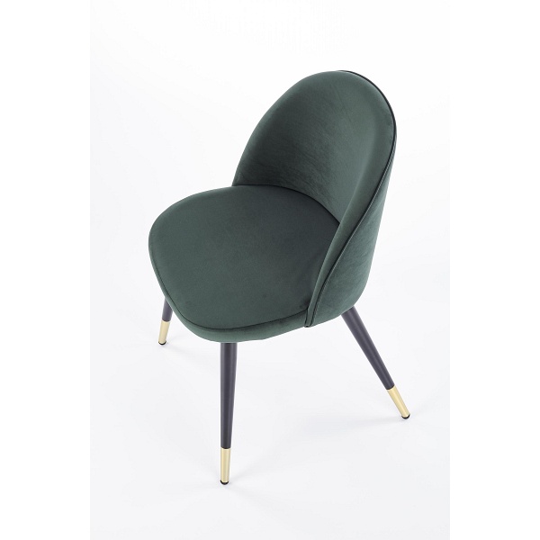 Krzesło K315 nogi - czarny / złoty, tapicerka - c. zielony - Halmar