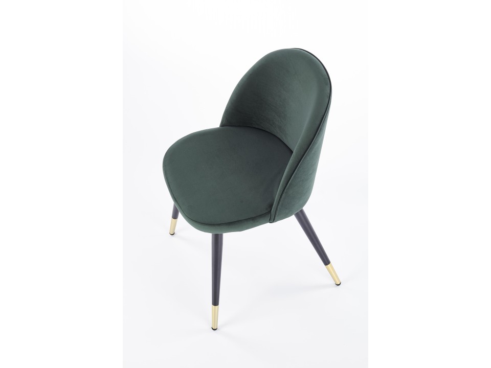 Krzesło K315 nogi - czarny / złoty, tapicerka - c. zielony - Halmar