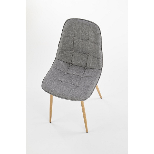 Krzesło K316 tapicerka - popielata, nogi - dąb miodowy - Halmar