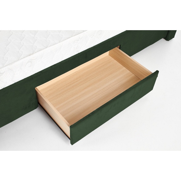 Łóżko SABRINA z szufladami ciemny zielony - Halmar