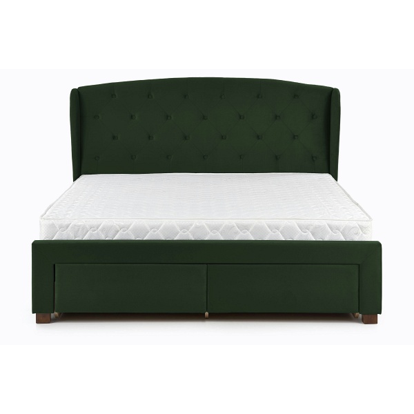 Łóżko SABRINA z szufladami ciemny zielony - Halmar