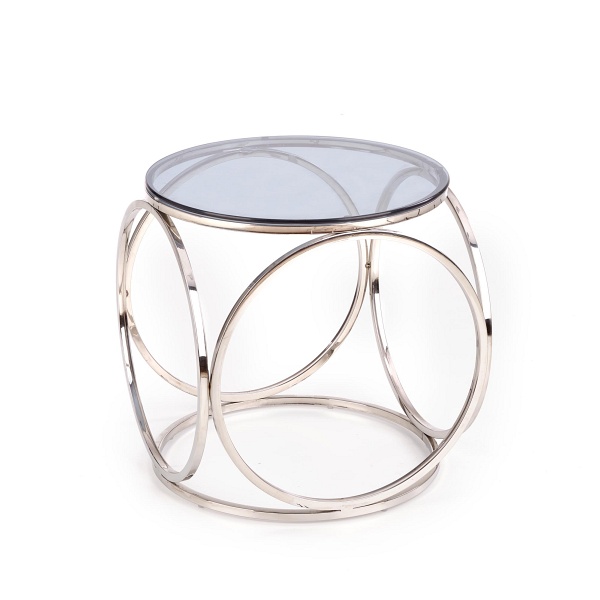 Ława VENUS S , stelaż - srebrny, szkło - dymiony - Halmar