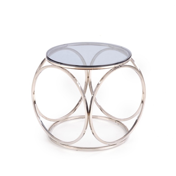 Ława VENUS S , stelaż - srebrny, szkło - dymiony - Halmar