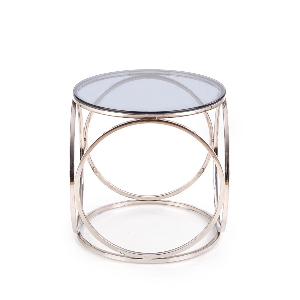 Ława VENUS S , stelaż - srebrny, szkło - dymiony - Halmar