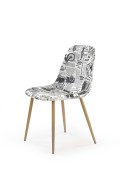 Krzesło K220 tapicerka wielobarwny, nogi - dąb miodowy - Halmar