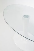 Stół CORAL biały, blat - bezbarwny - Halmar