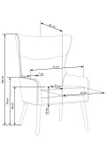 Fotel FAVARO 2  wypoczynkowy tkanina jasny popiel - Halmar