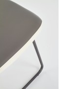 Krzesło K300 tył - biały, przód - popiel, stelaż - super grey - Halmar