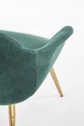 Fotel ELEGANCE 2 wypoczynkowy tapicerka - ciemny zielony, nogi - złote - Halmar