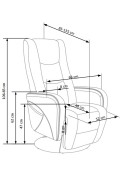 PULSAR 2 recliner z funkcją masażu popielaty - Halmar