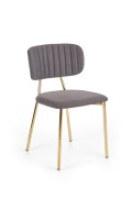 Krzesło K362 , tapicerka - ciemny popiel, nogi - złoty - Halmar