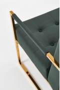 Fotel PRIUS wypoczynkowy, tapicerka velvet- ciemny zielony, stelaż - złoty - Halmar