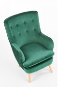 Fotel RAVEL wypoczynkowy ciemny zielony / naturalny - Halmar