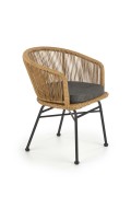Krzesło K400 czarny / naturalny / popielaty - Halmar