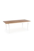Stół WINDSOR rozkładany 160-240x90x76 cm kolor ciemny dąb/biały - Halmar