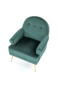 Fotel SANTI wypoczynkowy ciemny zielony / złoty - Halmar