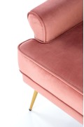 Fotel SANTI wypoczynkowy różowy / złoty - Halmar