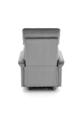 Fotel SEMIR z funkcja elektrycznego rozkładania / gniazdo USB, popielaty - Halmar