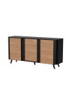 Komoda VOLARE 150 3D czarny mat/ orzech - Halmar