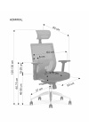 Fotel ADMIRAL gabinetowy popielato / czarny - Halmar