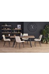 Stół BERLIN rozkładany 140-180 cm, blat - orzechowy, stelaż - czarny - Halmar