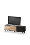 Stolik RANDOM RTV-1 RTV 150 cm dąb wotan/czarny - Halmar