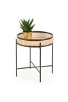 Ława LANIPA czarny / rattan naturalny - Halmar