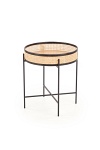 Ława LANIPA czarny / rattan naturalny - Halmar