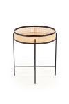 Ława LANIPA czarny / rattan naturalny - Halmar