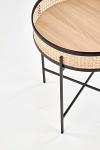 Ława LANIPA czarny / rattan naturalny - Halmar